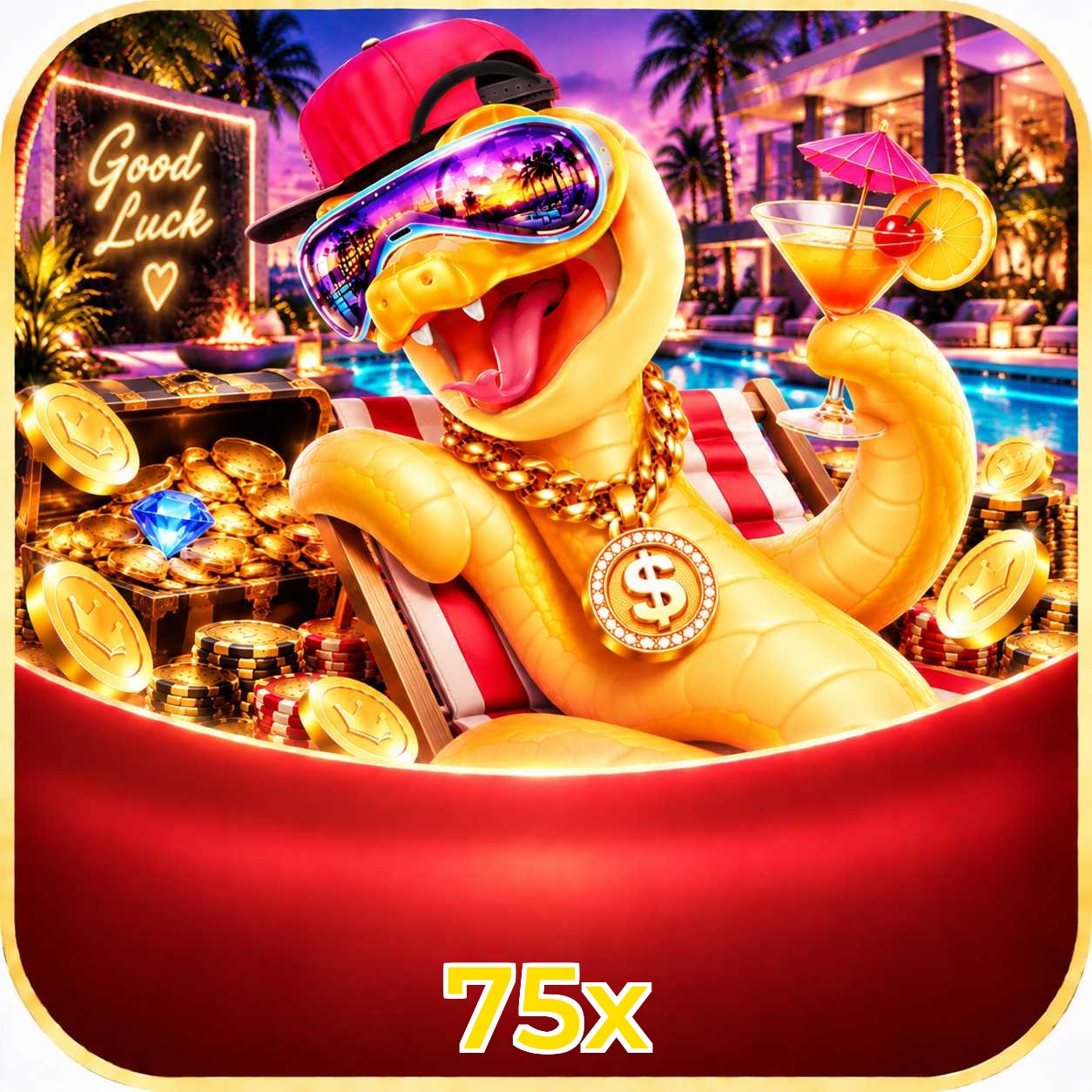 App 75x com catálogo premium, PIX e suporte 24/7